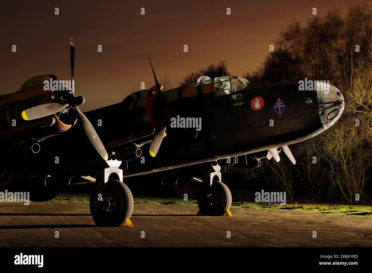 Handley Page, Halifax, Freitag, 13., Yorkshire Air Museum, England, Vereinigtes Königreich. Stockfoto