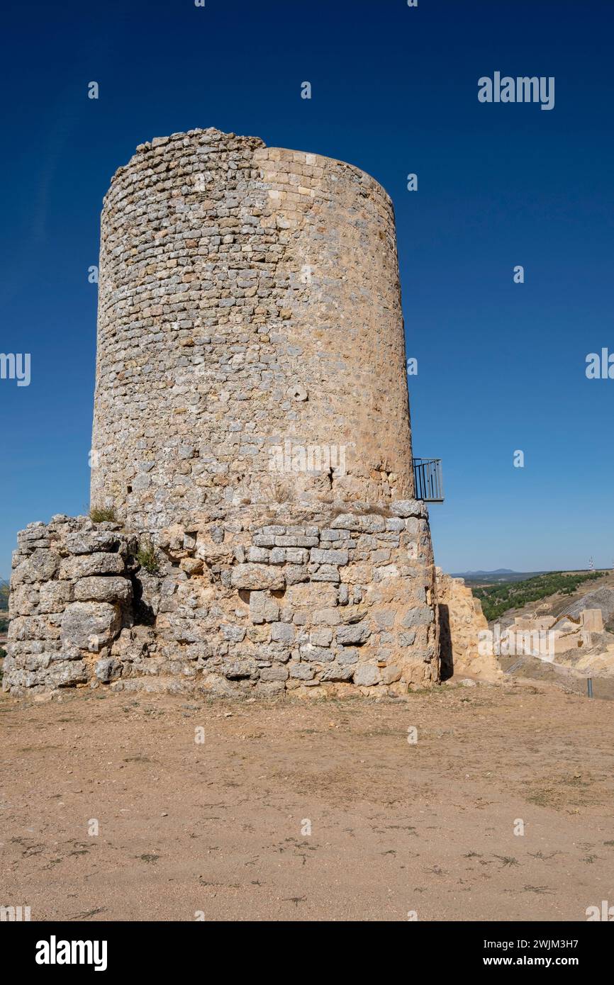 Casa de los Plintos, Uxama, Alto del Castro, Villa keltiberischen Ursprungs, die mehr als 2.000 Jahre alt ist, Soria, autonome Gemeinschaft Kastilien, S Stockfoto