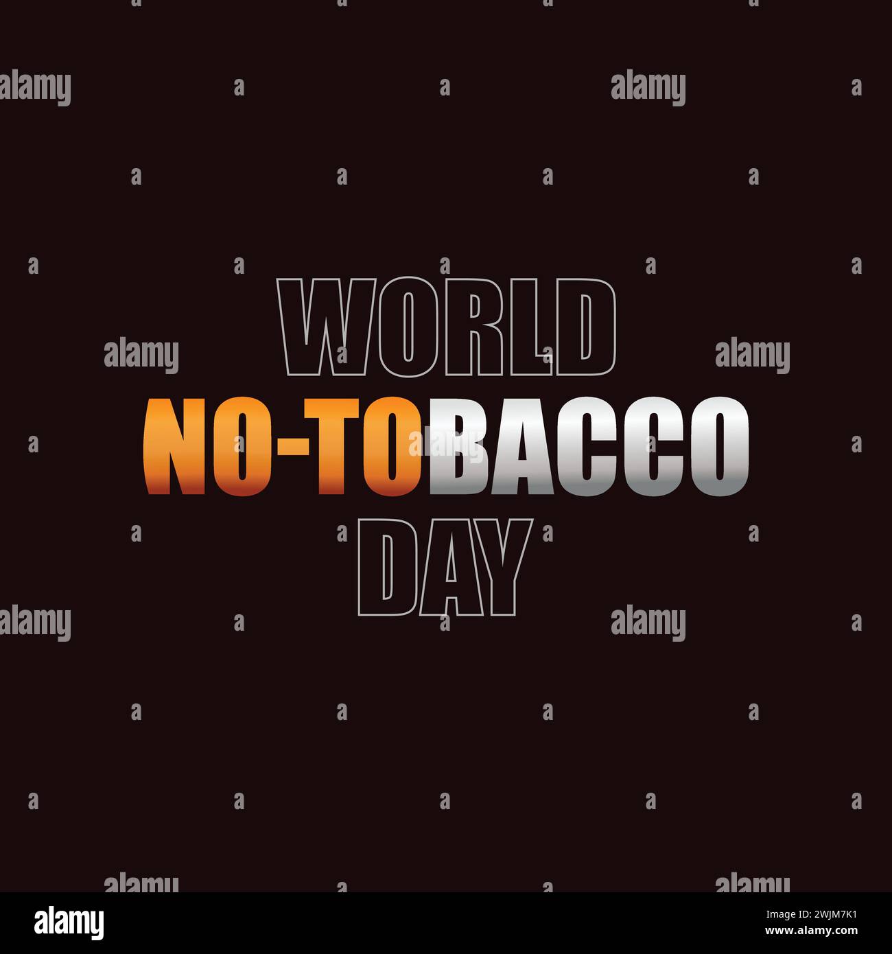 Welt kein Tabak Tag Vektor Buchstaben Illustration Vorlage Banner Design auf einem Zigarettensymbol. Stock Vektor