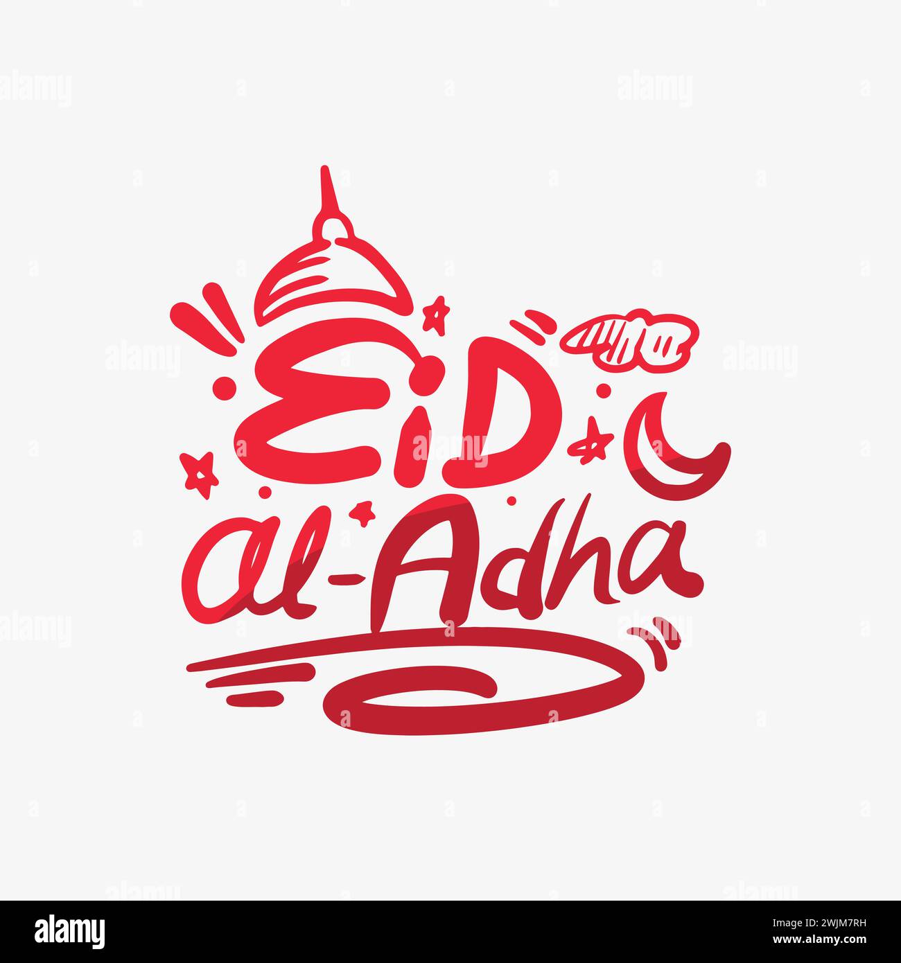 EID al adha Typografie Vektor Illustration, um muslimische religiöse Feiertage in der Welt zu feiern. EID-Typografie-Logo für Banner, Poster und Vorlagen Stock Vektor