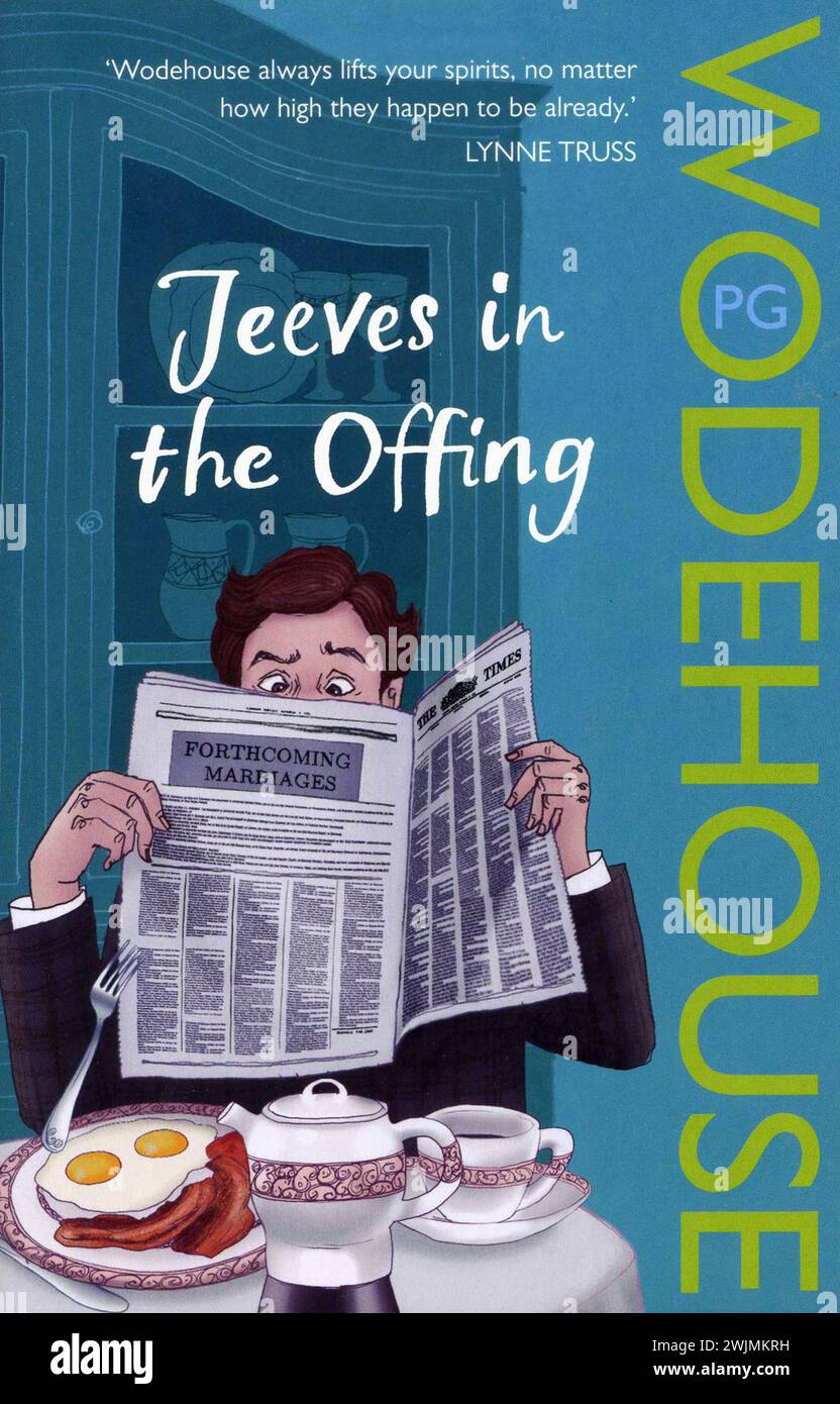 Bucheinband. "Jeeves in the offing" von P.G.Wodehouse. Stockfoto
