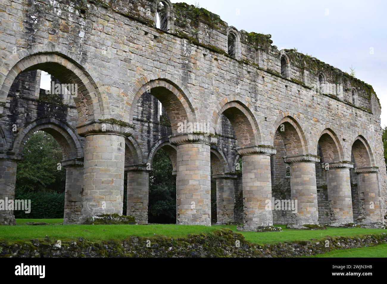 Ruinen des Zisterzienserklosters Buildwas Abbey, Shropshire Großbritannien September Stockfoto