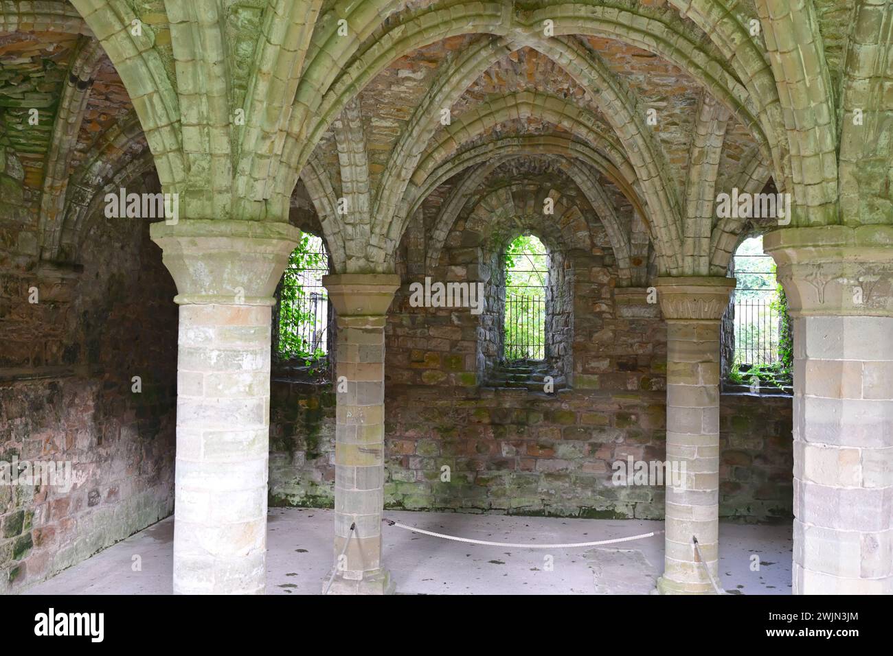 Ruinen des Zisterzienserklosters Buildwas Abbey, Shropshire Großbritannien September Stockfoto