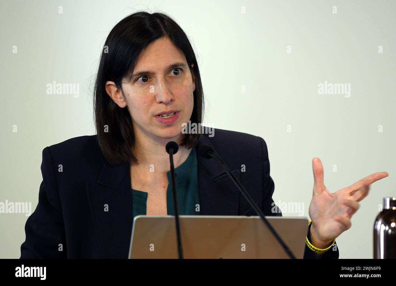 Italien, Rom, 16. Februar 2024: Elly Schlein, Sekretärin der Demokratischen Partei, während der Konferenz über die Zukunft der Landwirtschaft Foto © Fabio Cimaglia/Sintesi/Alamy Live News Stockfoto