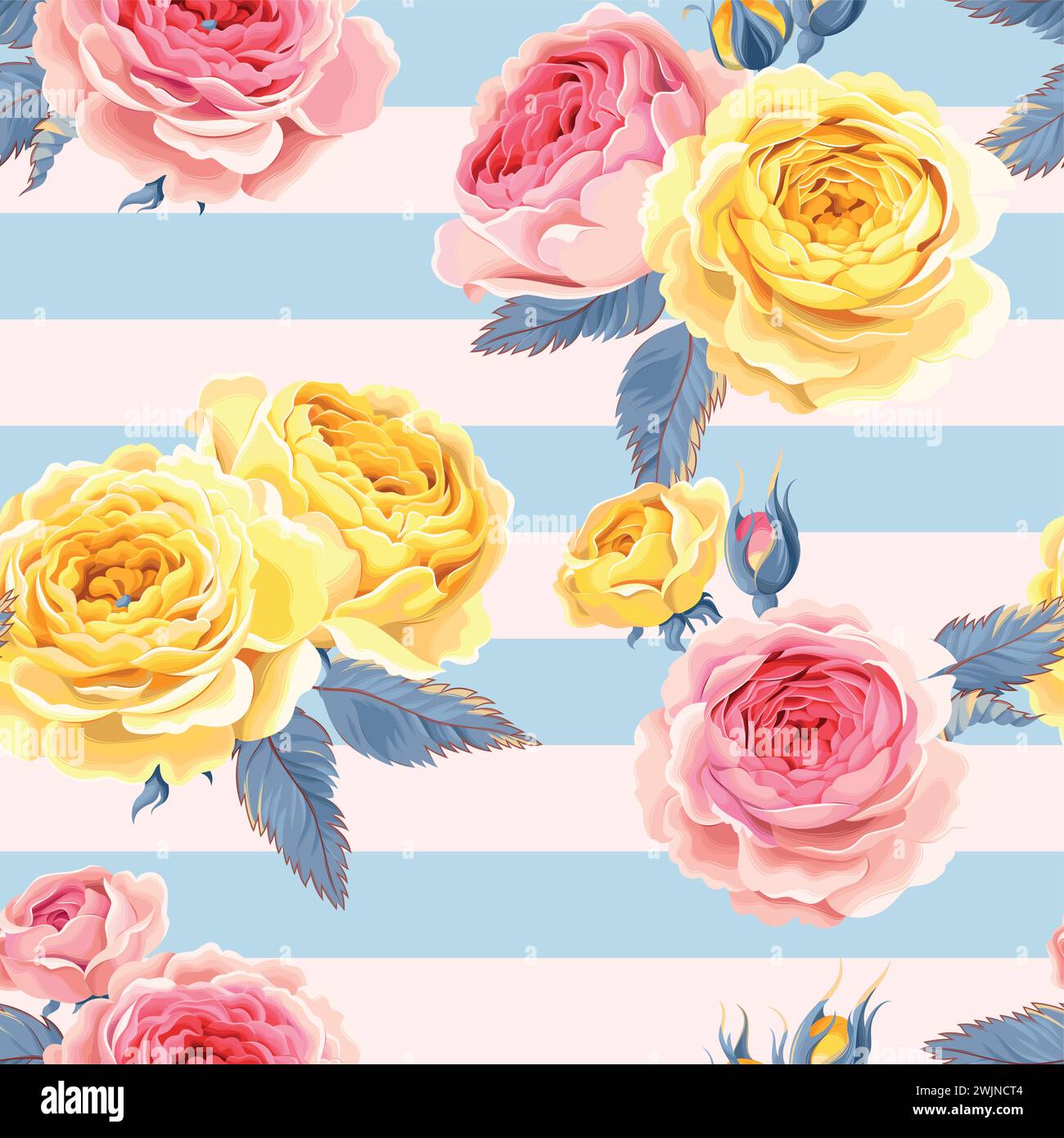 Nahtloses Muster mit geschliffenen Rosen Stock Vektor