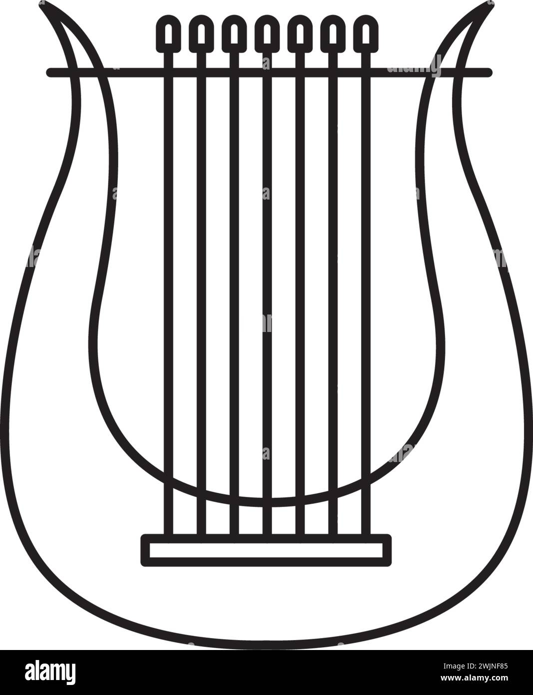 Isolierte Harfe Musikinstrument Symbol flaches Design Vektor Stock Vektor