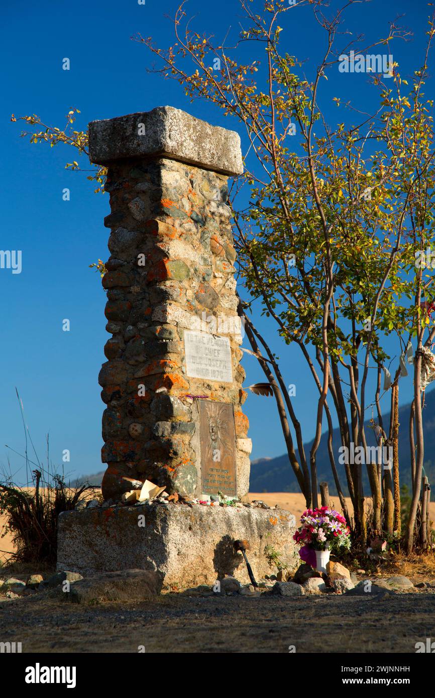 Grab von Chief Joseph, Nez Perce National Historical Park, Joseph, Hells Canyon National Scenic Byway Oregon Stockfoto