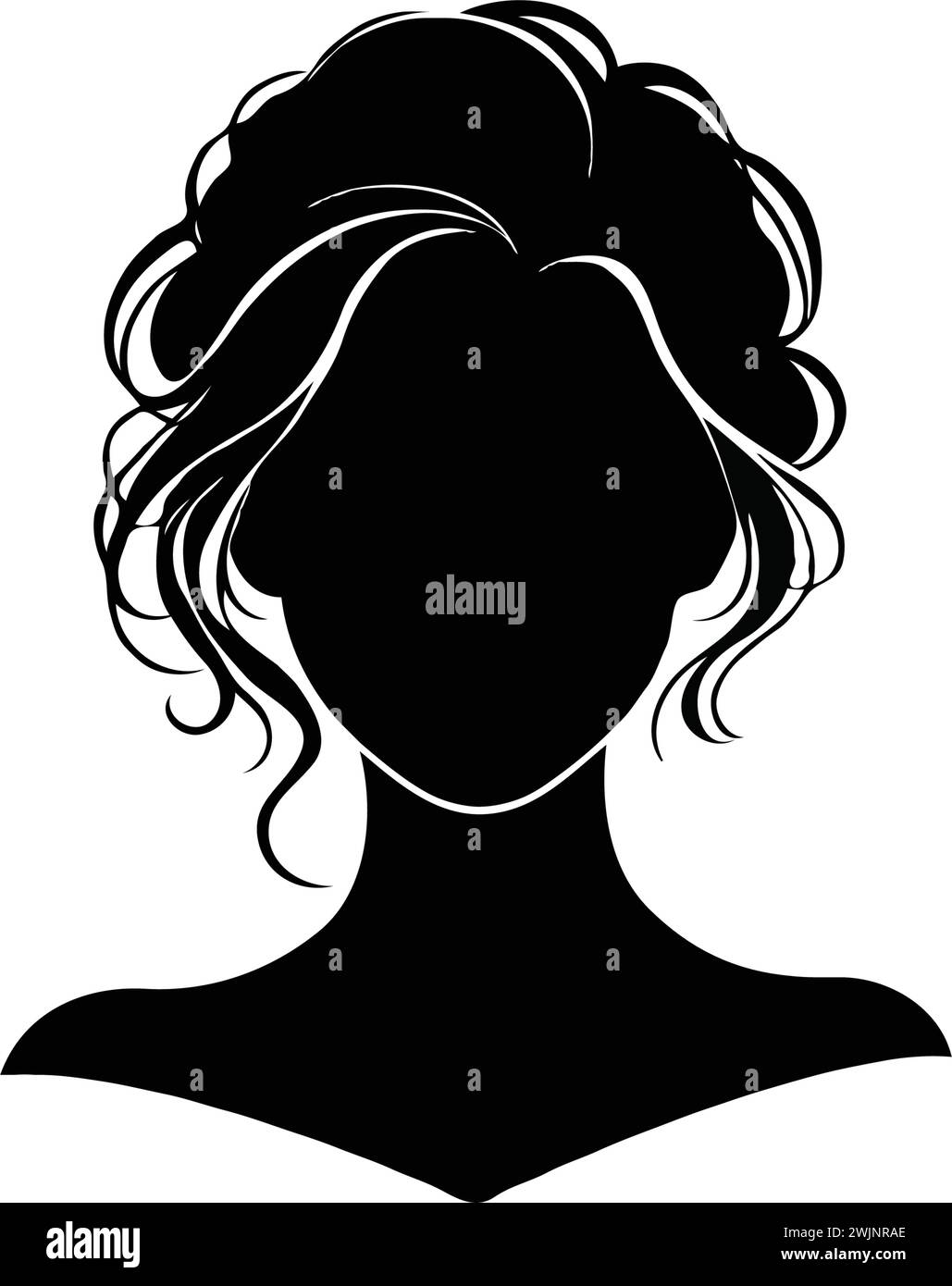 Vektor-Illustration der Frisur einer Frau. Silhouette. Stock Vektor
