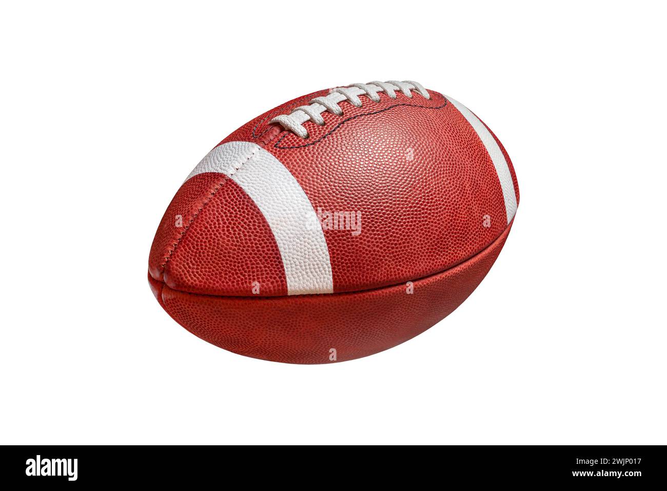 College-Style Lederfußball isoliert auf weißem Hintergrund Stockfoto