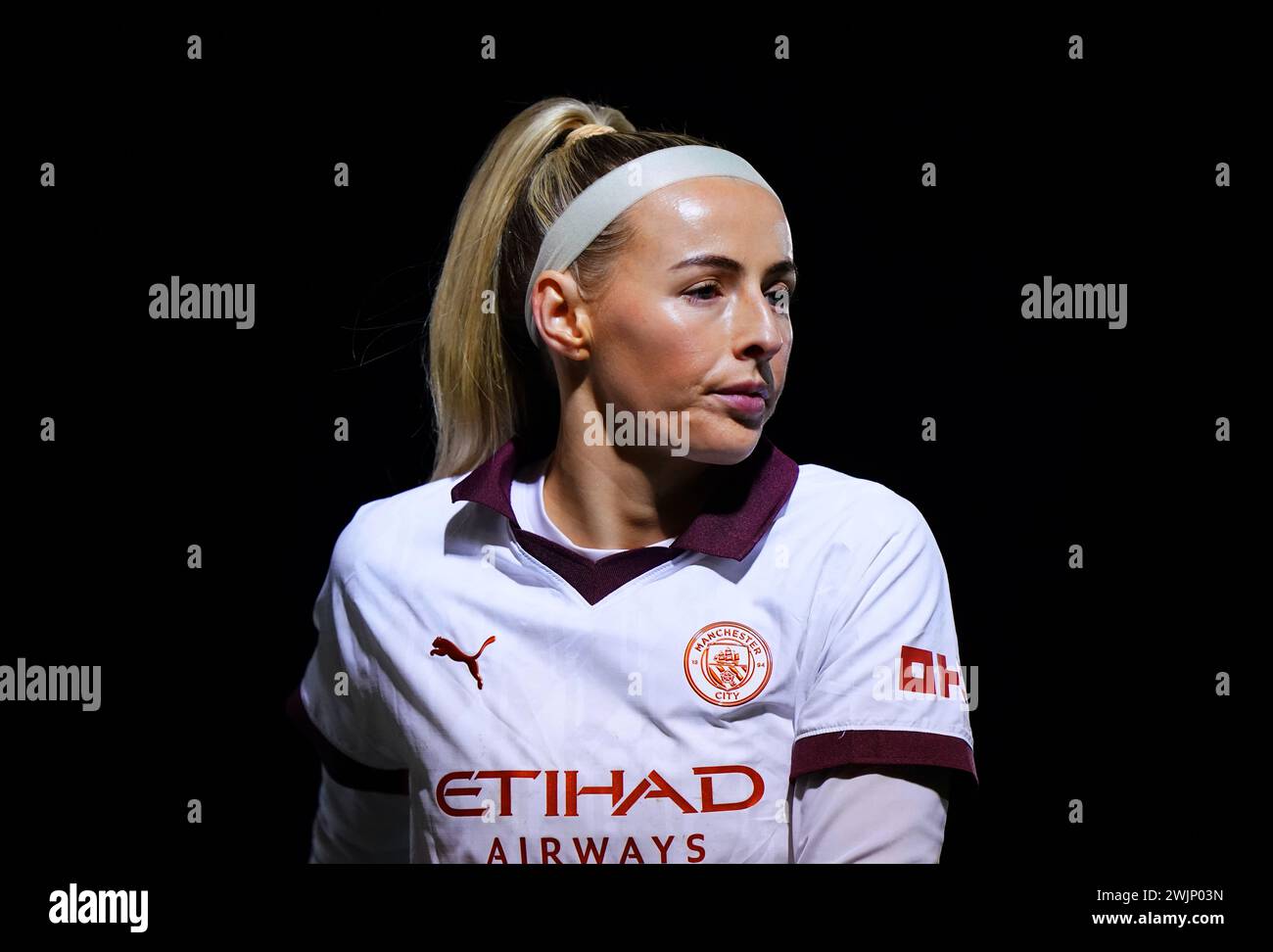 Chloe Kelly von Manchester City während des Spiels der Barclays Women's Super League in Kingsmeadow, London. Bilddatum: Freitag, 16. Februar 2024. Stockfoto