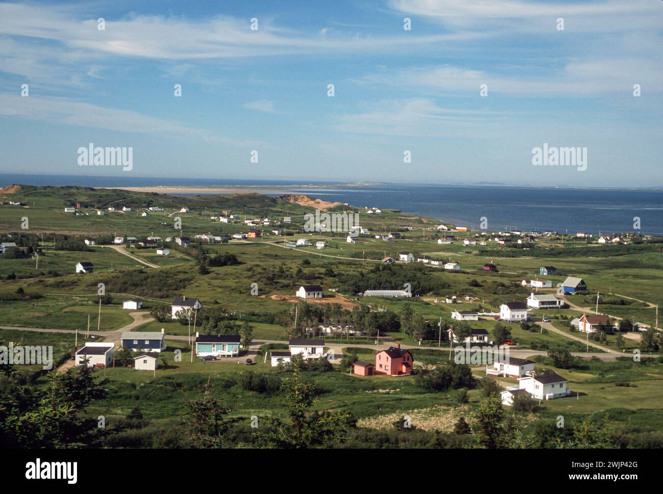 Isles d' Madeleine, Magdalen Islands, Quebec, Golf von Saint Lawrence, Bilder zeigen den Blick auf die Sandisthmus des L'Etang du Nord, der den Archipel verbindet. Stockfoto