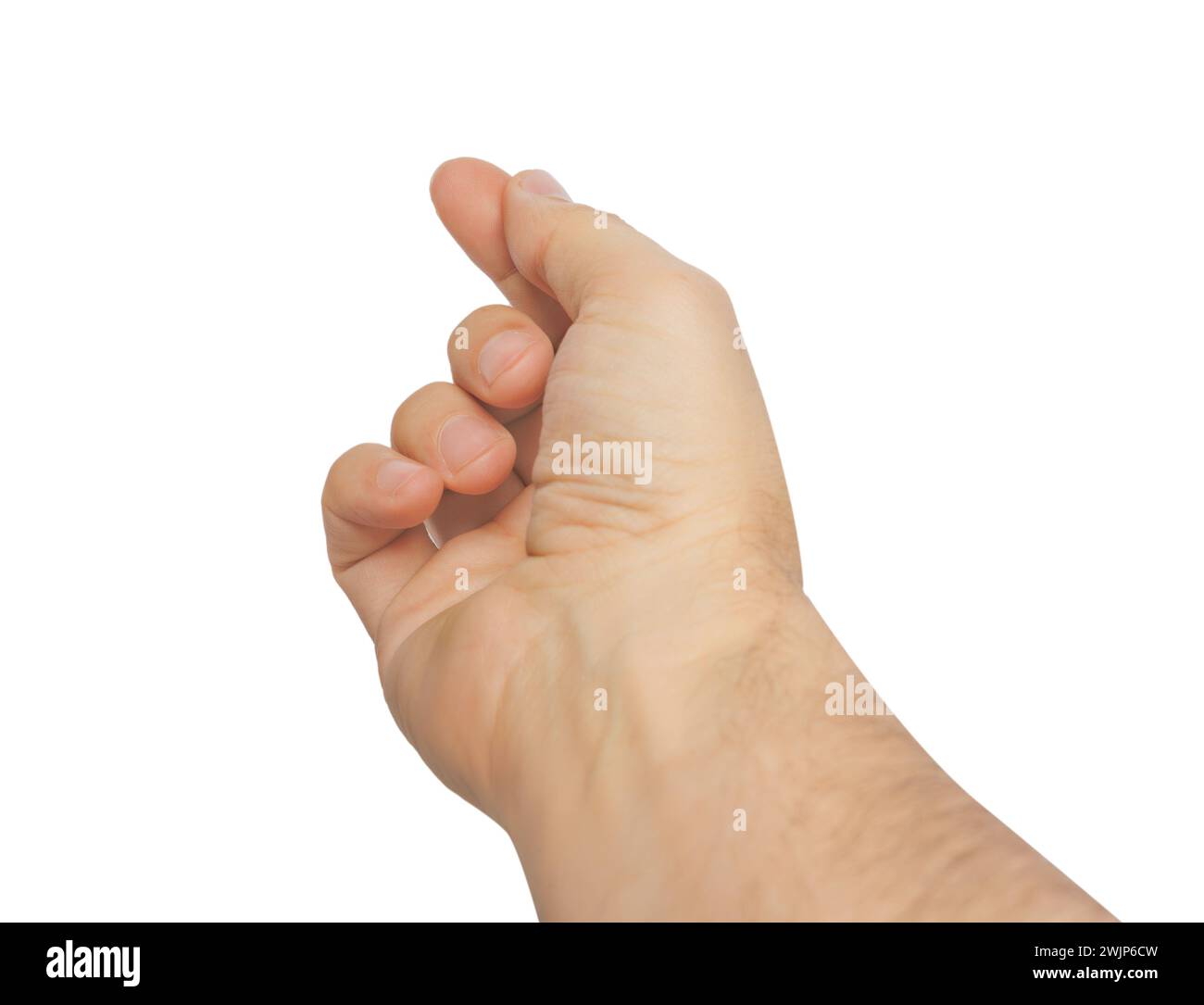 Die Hand des Menschen isoliert auf weißem Hintergrund Stockfoto