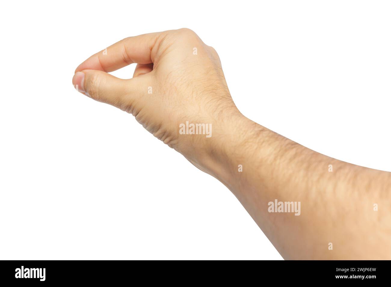 Die Hand des Menschen isoliert auf weißem Hintergrund Stockfoto