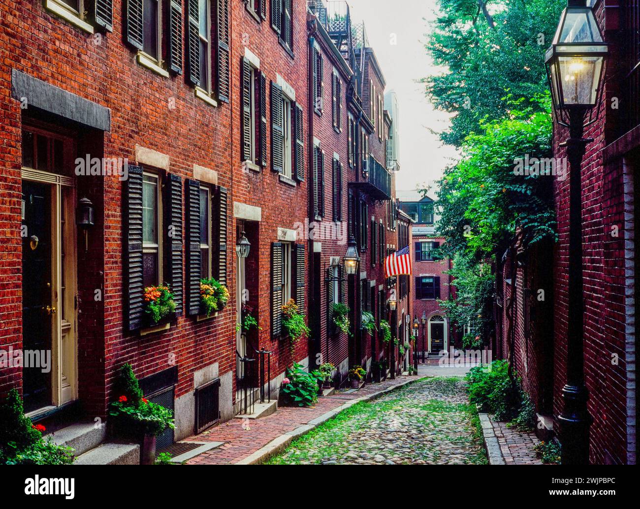 Acorn Street von Boston – USA Stockfoto