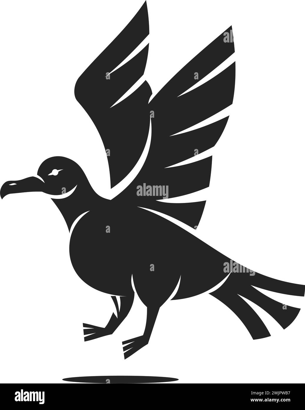 Seagull-Logo-Vorlage isoliert. Markenidentität. Symbol abstrakte Vektorgrafik Stock Vektor