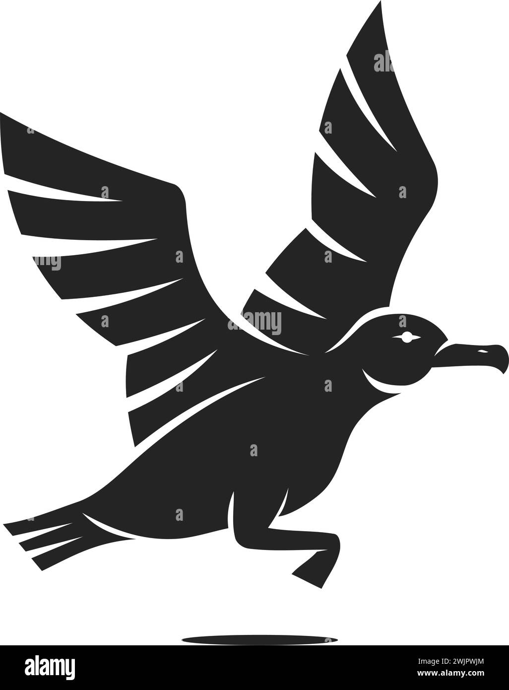 Seagull-Logo-Vorlage isoliert. Markenidentität. Symbol abstrakte Vektorgrafik Stock Vektor