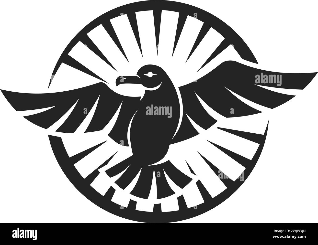Seagull-Logo-Vorlage isoliert. Markenidentität. Symbol abstrakte Vektorgrafik Stock Vektor