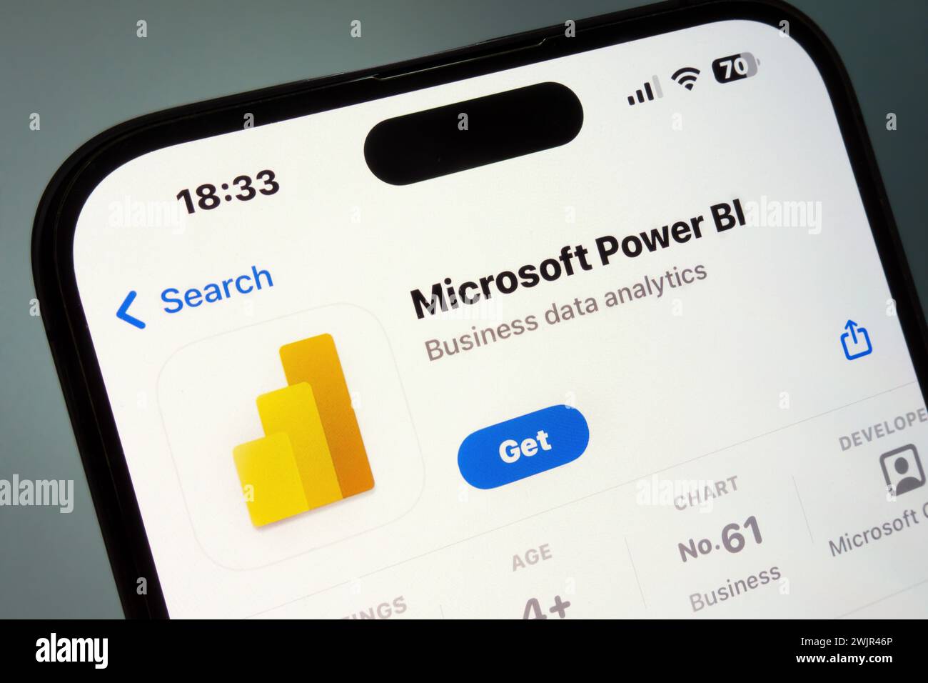 Nanning, China - 11. Februar 2024. Microsoft Power BI-App. Microsoft Power BI ist ein von Microsoft entwickeltes Softwareprodukt für die interaktive Datenvisualisierung Stockfoto