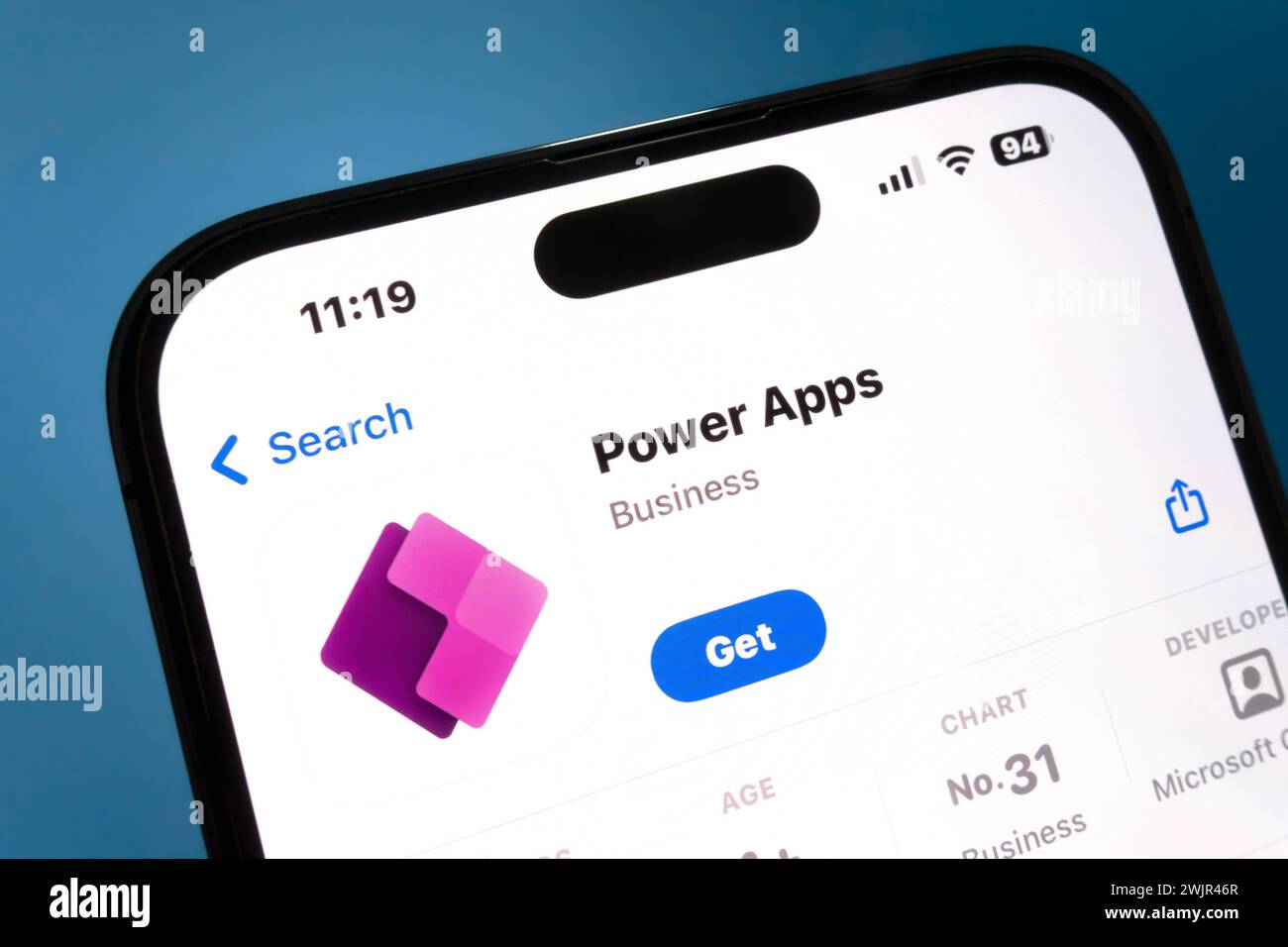 Nanning, China - 15. Februar 2024. Microsoft Power Apps. Power Apps ist ein Service für die Erstellung und Verwendung benutzerdefinierter Business-Apps. Stockfoto