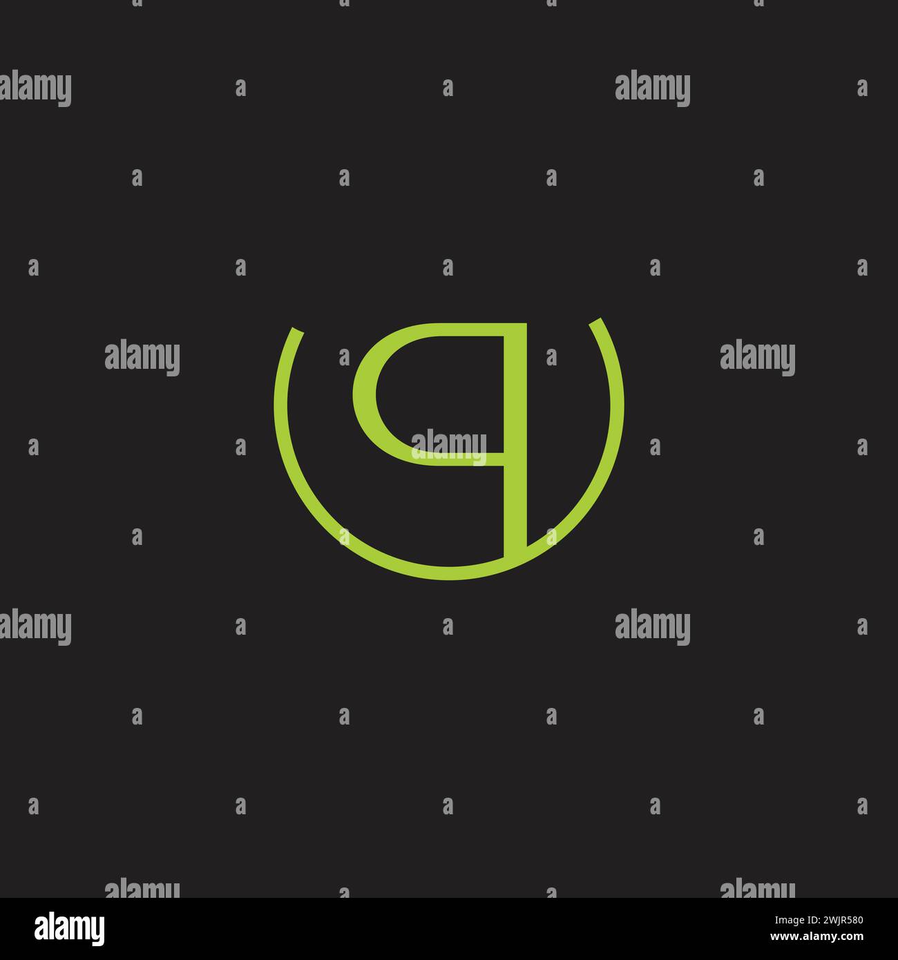 Buchstabe q grünes Lächeln Symbol Logo Vektor Stock Vektor