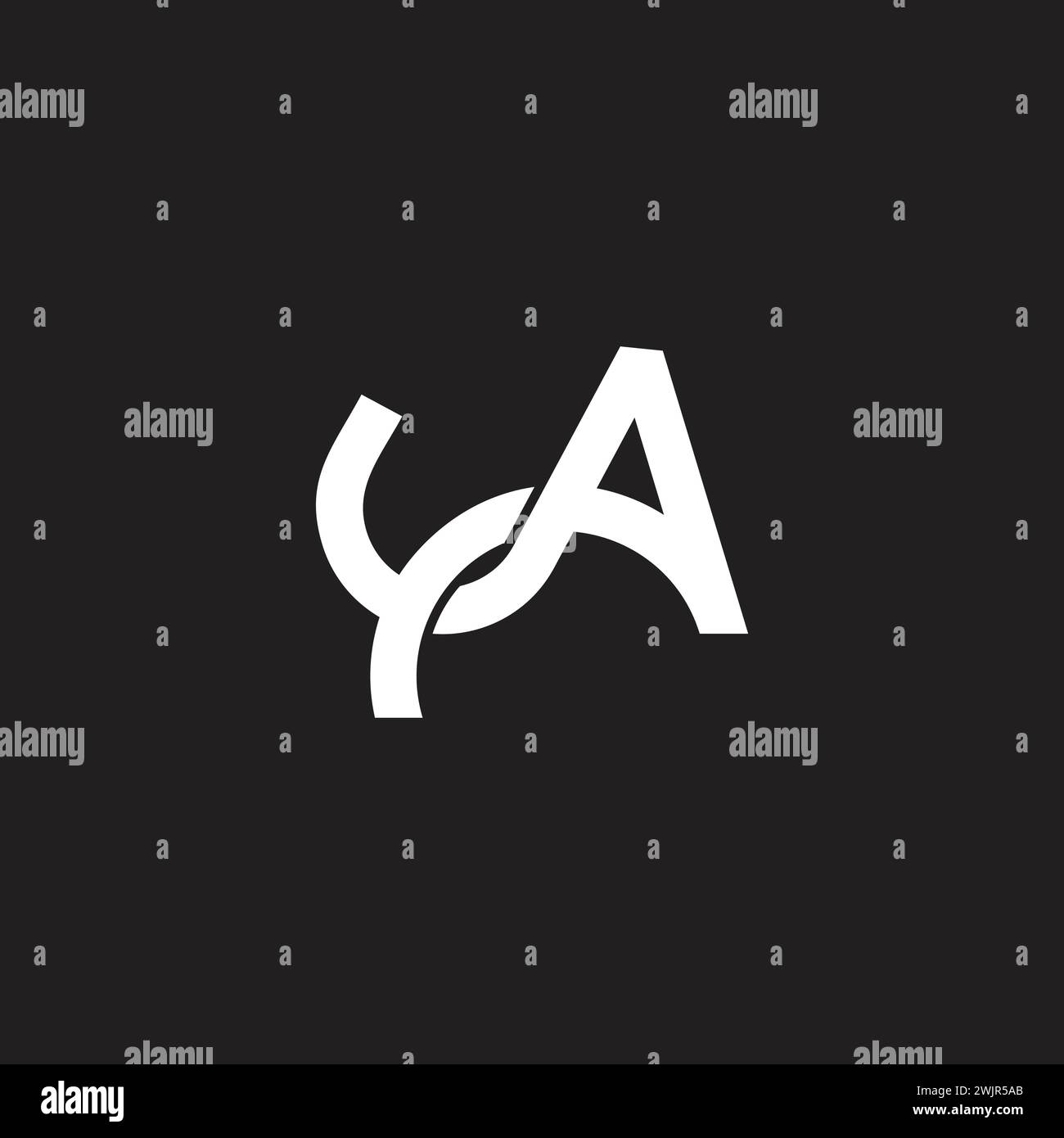 Buchstabe ja abstrakter verknüpfter geometrischer Logo-Vektor Stock Vektor
