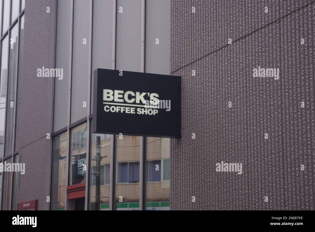 Schild „Becks Coffee Shop“ Stockfoto