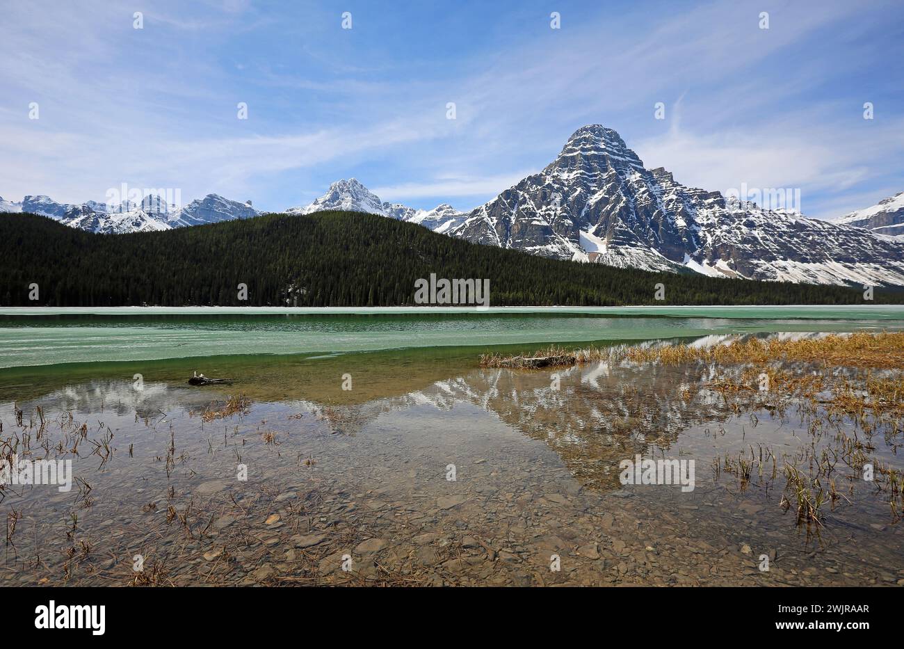 Mount Chephren Reflection - Waterfowl Lake, Kanada Stockfoto