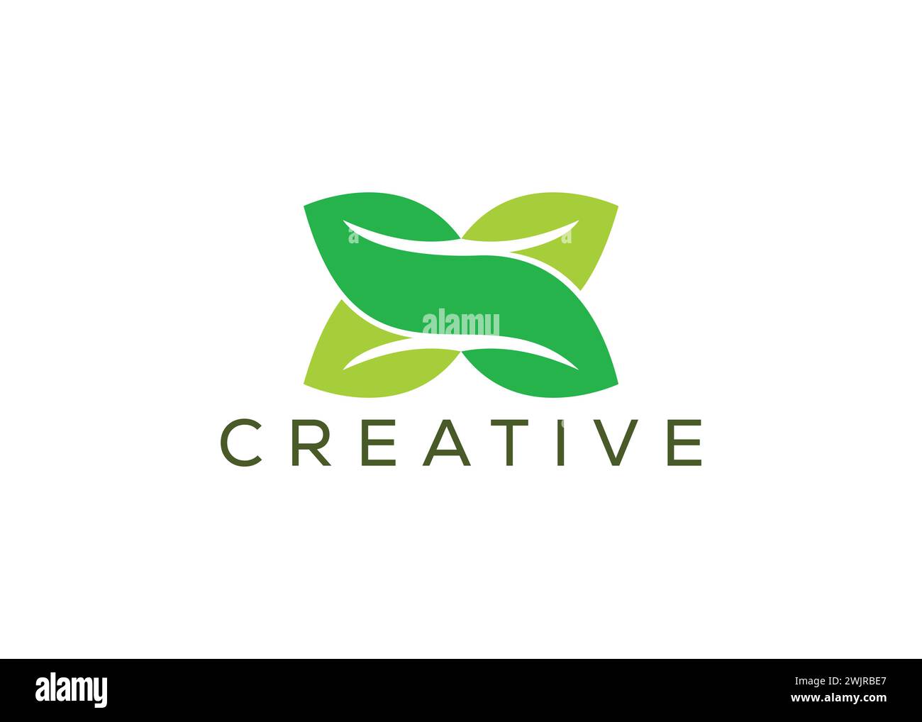 Letter X Leaf Vektor-Logo-Designvorlage Stock Vektor
