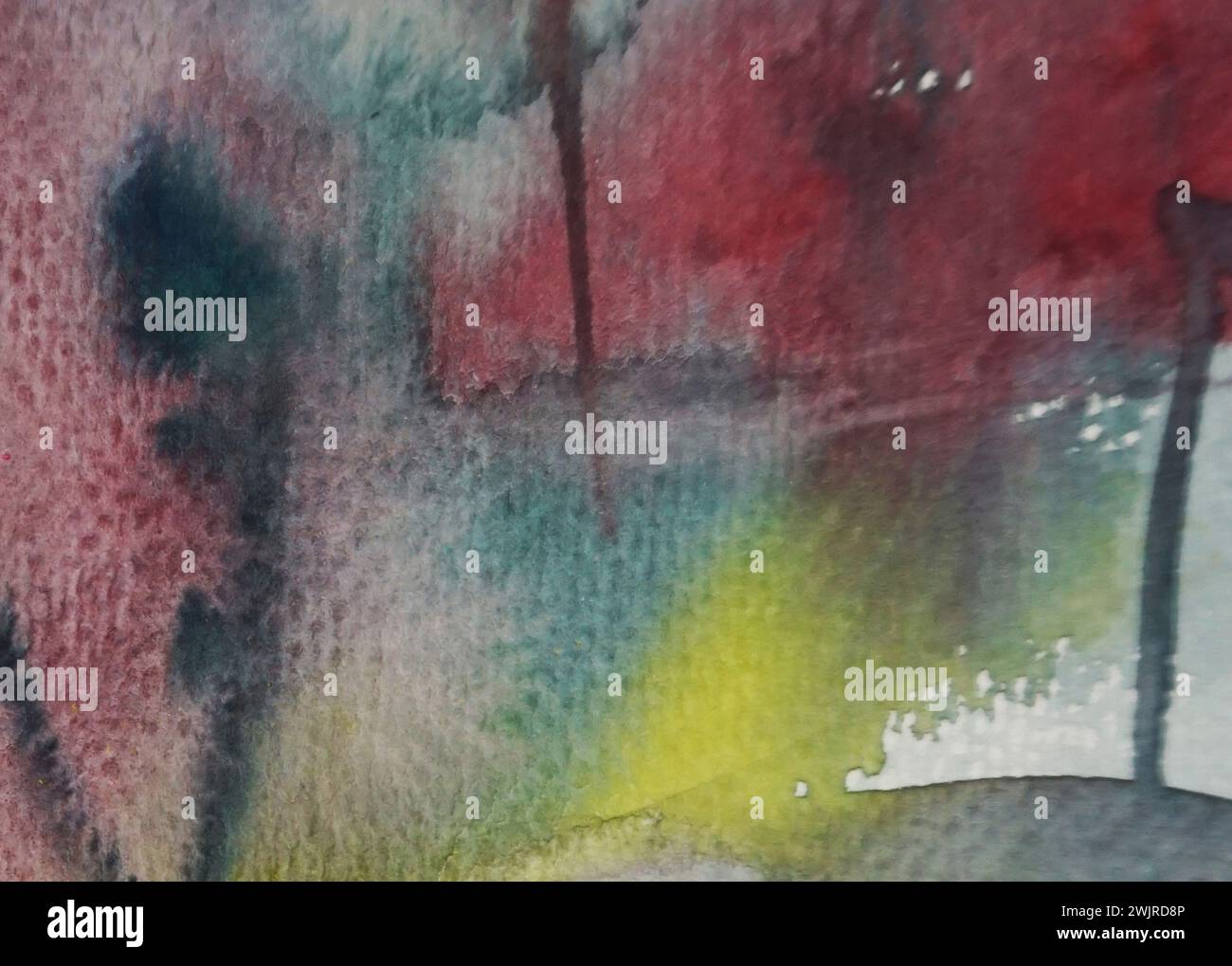 Pinselstrich Original Aquarellmalerei abstrakter Expressionismus Hintergrund für Design Stockfoto