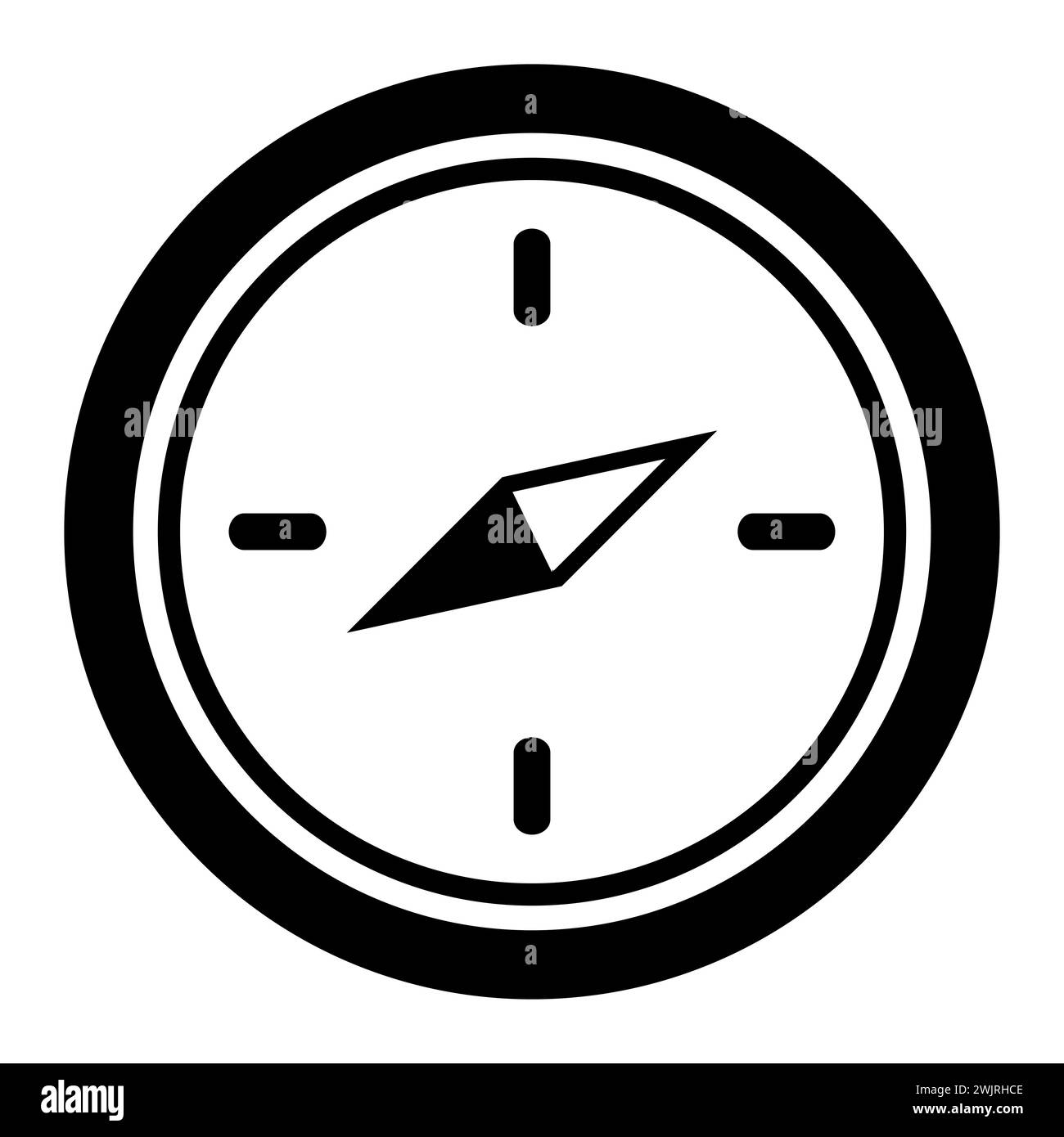 Symbol Vektorkompass. Symbol für Linienkompass auf weißem Hintergrund isoliert. Umrisssymbol für Website-Design, mobile Anwendung. Kompasspiktogramm. Vektor. Stock Vektor