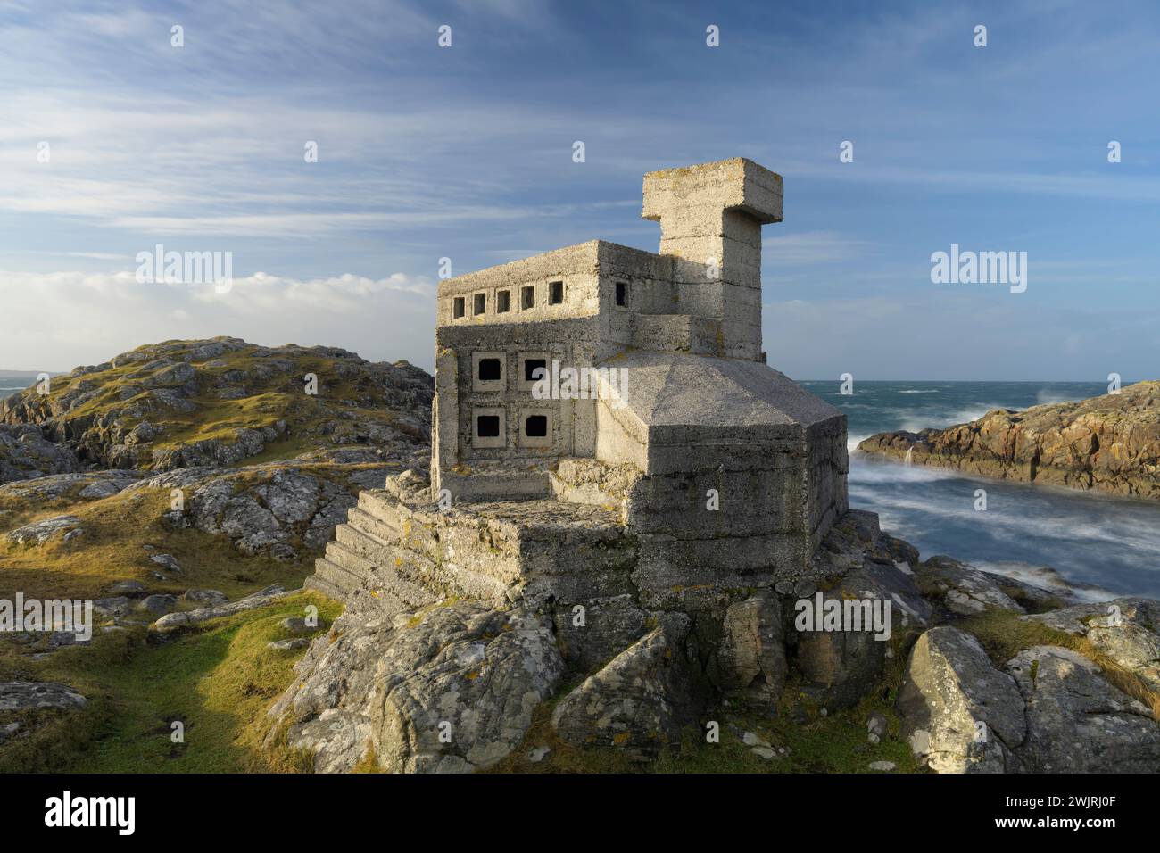 Das Eremit's Castle bei Achmelvich, erbaut vom Architekten David Scott, Sutherland, Schottland Stockfoto