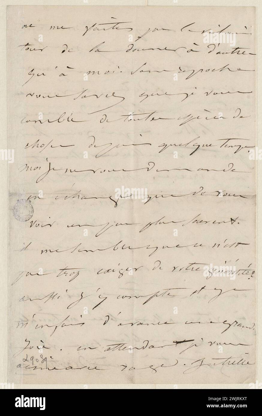 Juliette Drouet an Victor Hugo; April 30 Montag Mittag [1849]; Victor Hugo Haus – Paris Autograph Letter Stockfoto