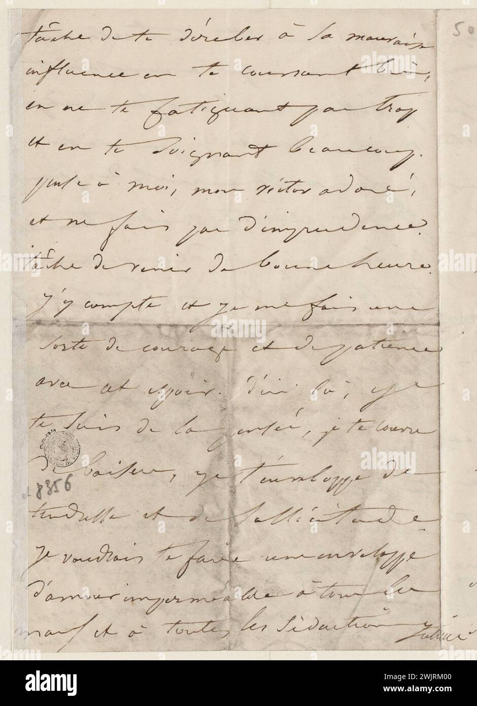 Juliette Drouet an Victor Hugo; 27. März Mittwoch Mittag [1850]; Victor Hugo Haus – Paris Autograph Letter Stockfoto