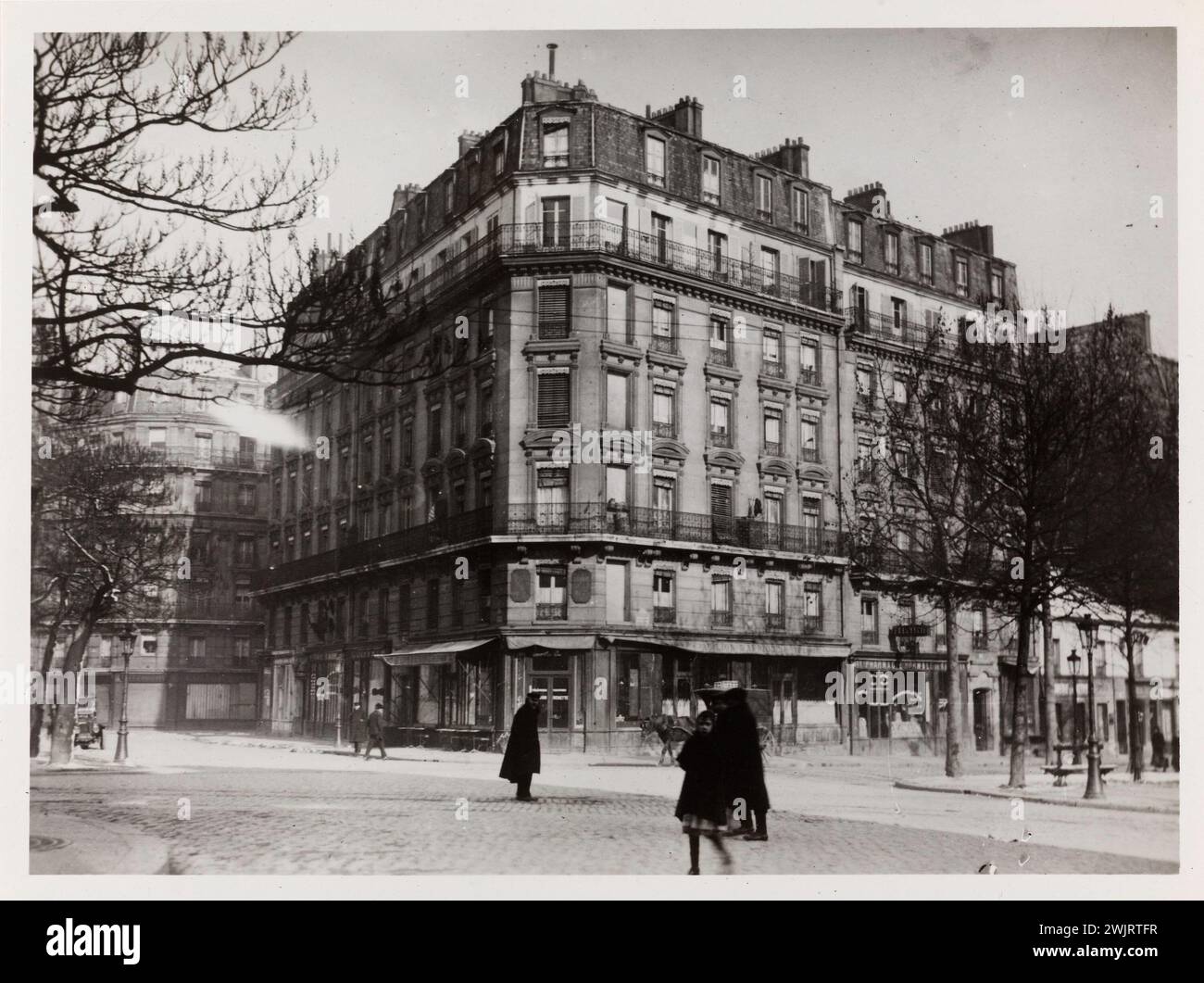 Kreuzung des Place d'Italie und Boulevard de la Gare (aktueller Boulevard Vincent-Auriol). Paris (3. Bezirk). Anonyme Fotografie. Gelatino-Silberbromid-Entnahme. 1921. Paris, Museum Carnavalet. 144182-10 Stockfoto