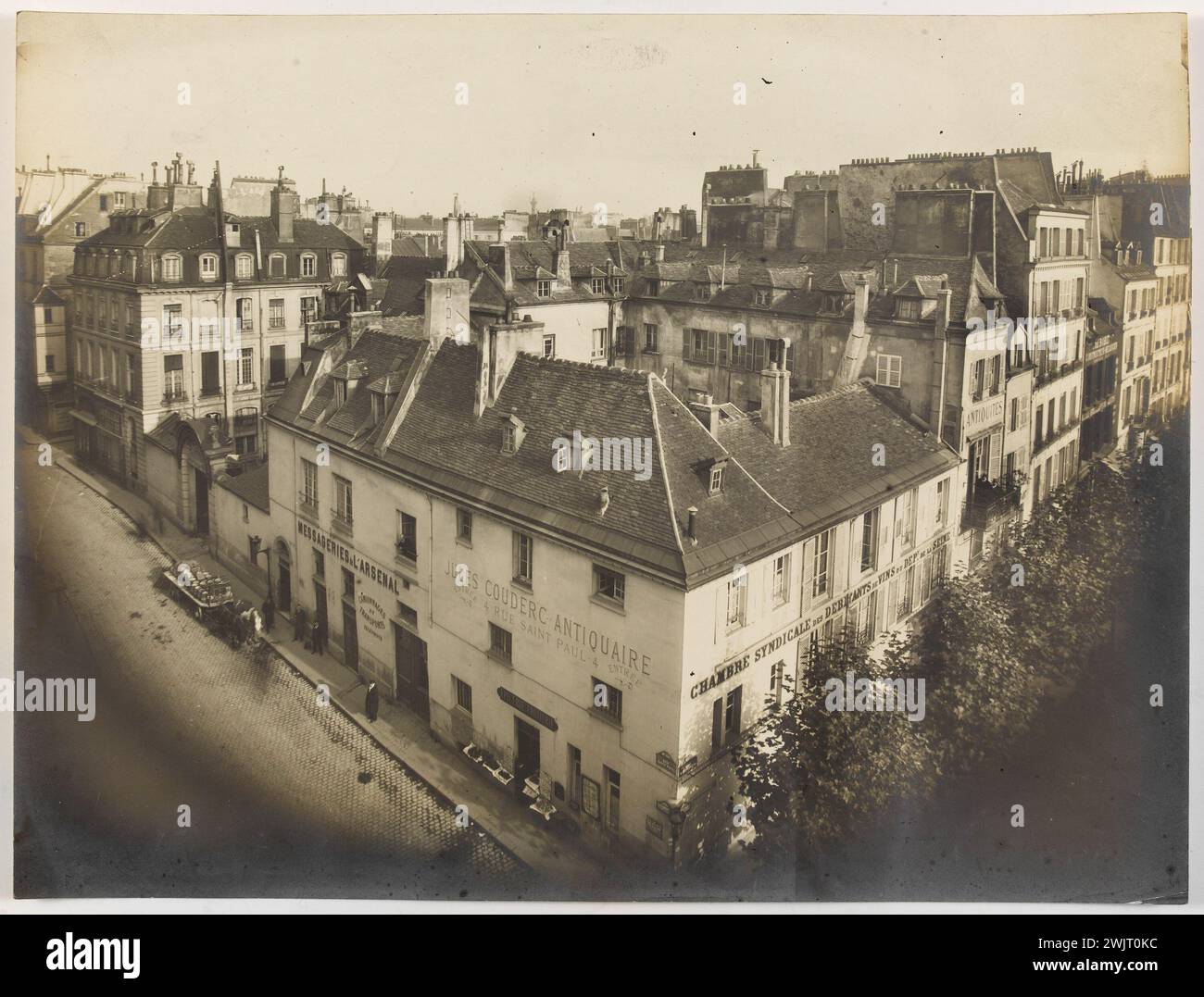 Anonym. Überblick über das St. Paul-Viertel. 'Überblick über das Viertel Saint-Paul, 4. Arrondissement, Paris'. Gelatino-Silberbromid-Entnahme. Paris, Carnavalet Museum. 123625-28 Stockfoto