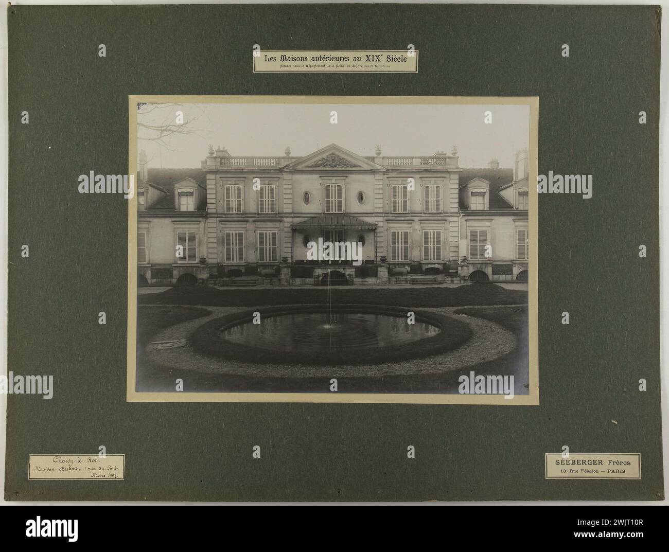 Häuser vor dem 19. Jahrhundert im Departement seine, abgesehen von Befestigungen. Choisy-le-ROI. Dubois House, 1 Rue du Pont. März 1907. Foto von Séeberger Frères. Gelatino-Silberbromid-Entnahme. Paris, Carnavalet Museum. 123887-15 Stockfoto