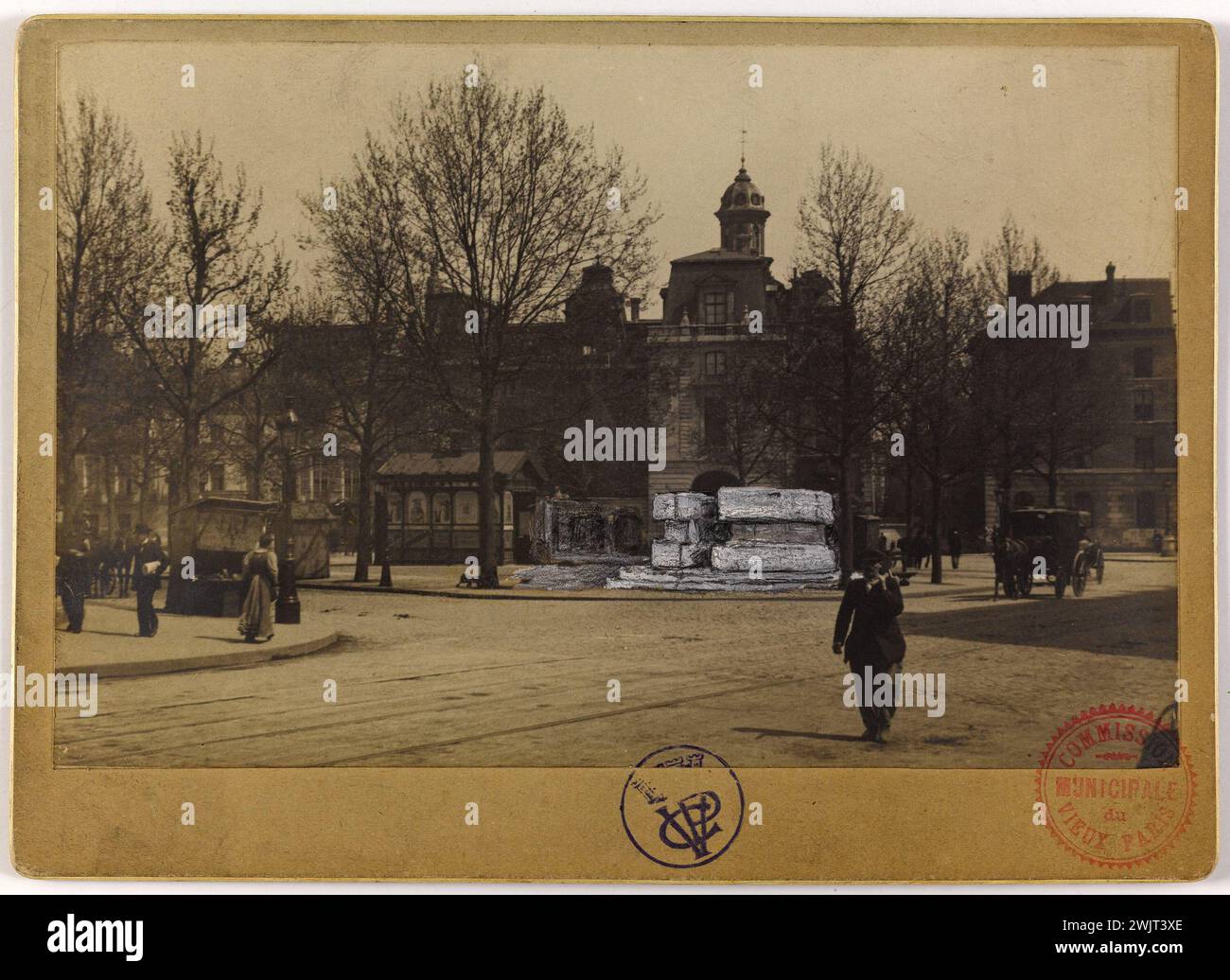 Anonym. Celestin: Alte Kaserne des kleinen Moschus. 'Blick auf die alte Célestins-Kaserne, Rue du Petit-Musc, 4. Arrondissement, Paris'. 1899-1899. Paris, Carnavalet Museum. 144164-13 Stockfoto