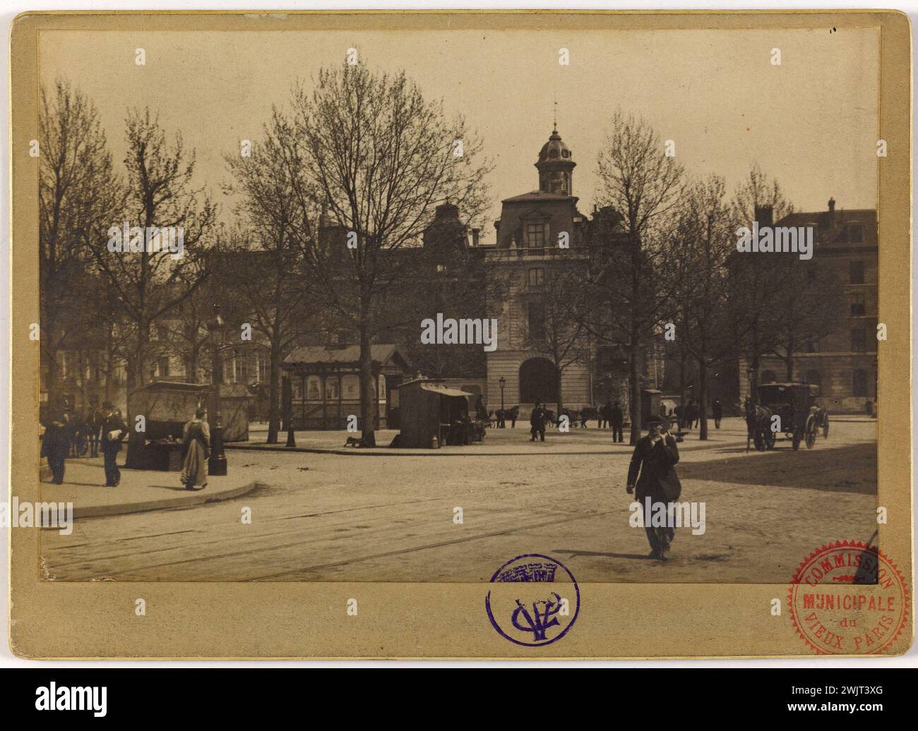 Anonym. Celestins: Alte Baracke des kleinen Moschus. 'Blick auf die alte Célestins-Kaserne, Rue du Petit-Musc, 4. Arrondissement, Paris'. 1899-1899. Paris, Carnavalet Museum. 144164-14 Stockfoto