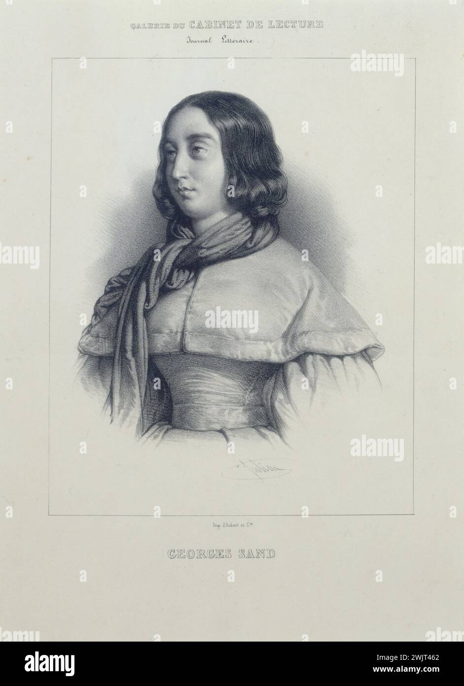 Julian. Gallery of the Reading Cabinet, Literary Journal: George Sand. Paris, Museum des romantischen Lebens. 35004-2 Lesekabine, Schriftsteller, Französisch, Galerie, Literaturzeitung Stockfoto