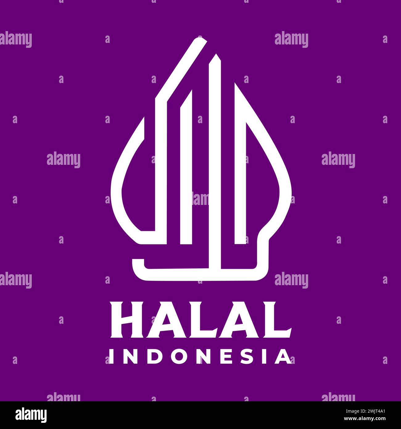 Neues Logo für Halal Indonesia. Rebranding des indonesischen Halal-Logos. Stock Vektor