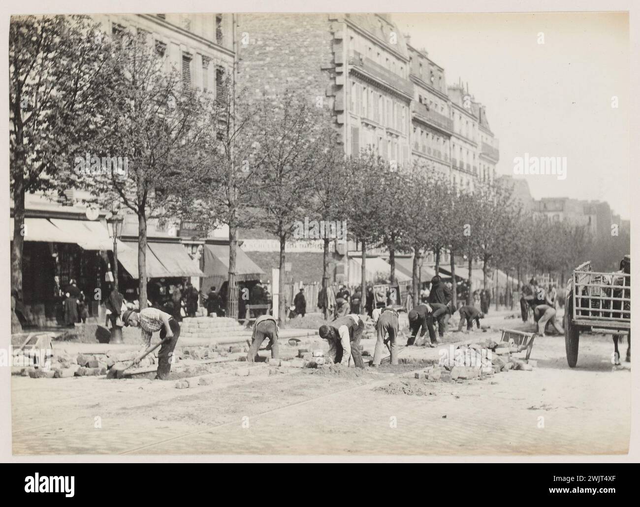 Blancard, Hippolyte (1843 - D.1924), Boulevard Barbès, 18. Arrondissement, Paris (Dummy-Titel), 1890. Platin-Druck. Carnavalet Museum, Geschichte von Paris. Stockfoto