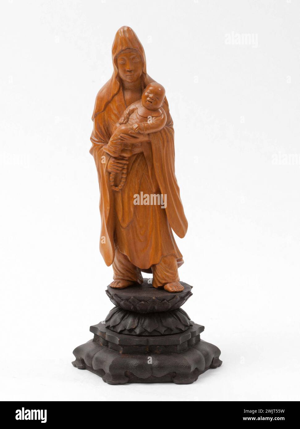 Yan dehui (n EN 1915). „Guanyin“. Buis. Xxe s. Paris, Muse Cernuschi. Guanyin Asiatische Kunst, Statuette, 20. XX. 20. Jahrhundert Stockfoto