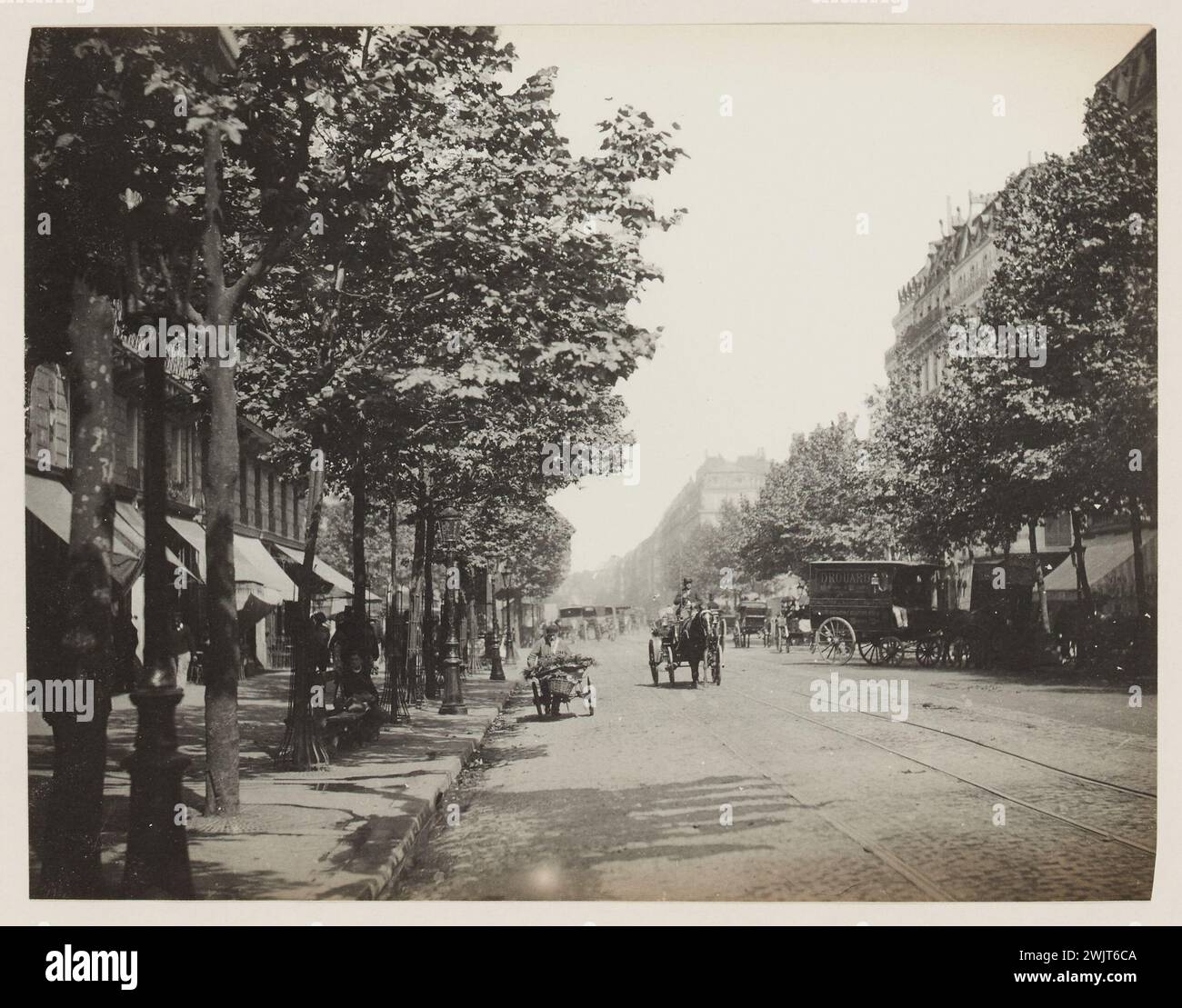 Blancard, Hippolyte (1843 - D.1924), Boulevard Sébastopol in der Nähe des Square des Arts et Métiers, 1. Arrondissement, Paris (Dummy-Titel), 1890. Platin-Verlosung. Carnavalet Museum, Geschichte von Paris. Stockfoto