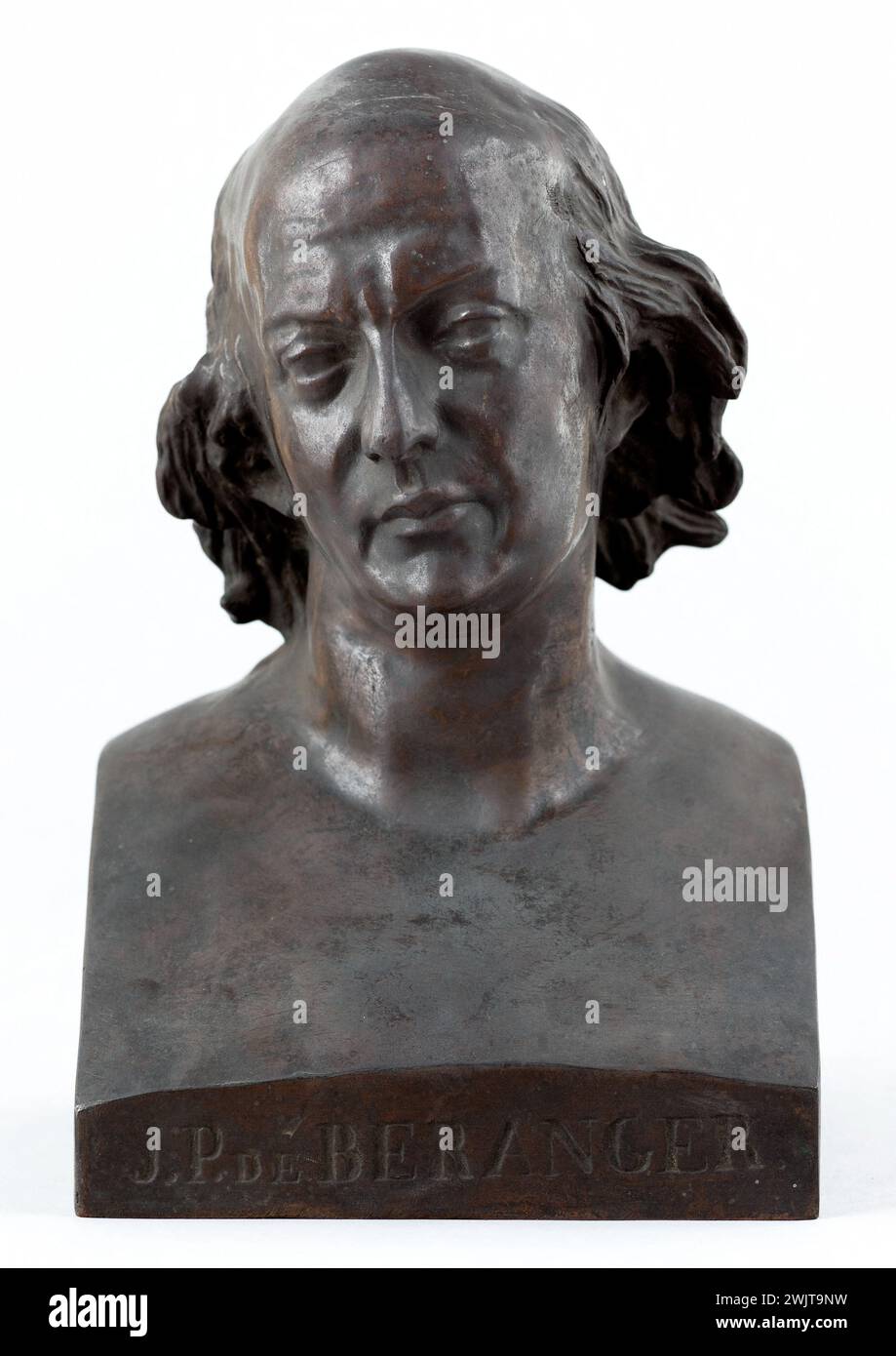 David d'Angers (1788-1856). Porträt von Pierre Jean de Béranger (1780-1857), Chansonnier. Bronze. Paris, Carnavalet Museum. 74057-3 Bronze, Chansonnier, französischer Dichter, Porträt Stockfoto