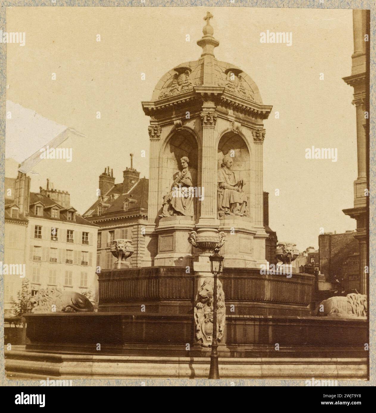 Der Brunnen der Unschuldigen. Paris (1 Arr.). Anonyme Fotografie. Albuminpapier zeichnet. Paris, Carnavalet Museum. Paris, Carnavalet Museum. 144166-16 IER IE I 1ER 1E 1 ARRONDISSEMENT Stockfoto