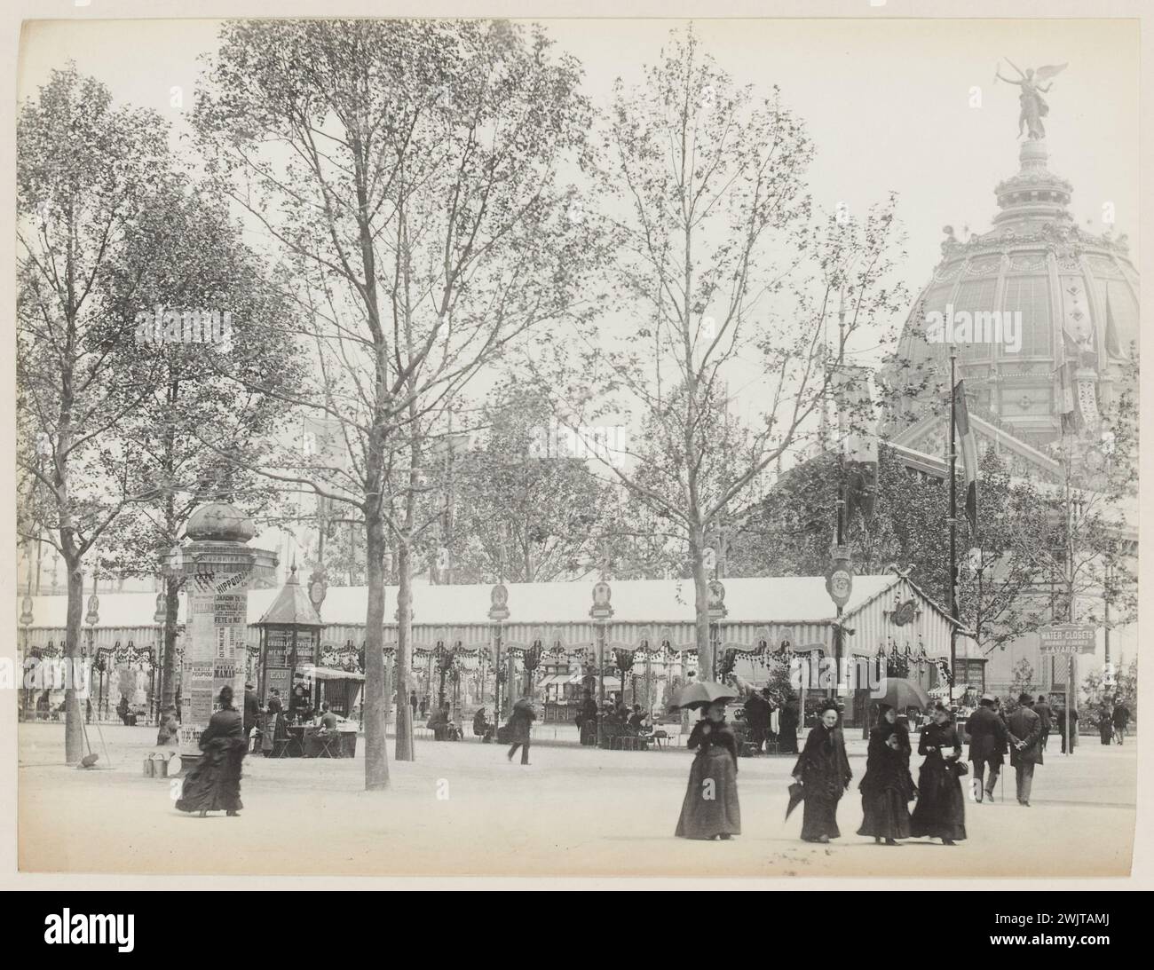Blancard, Hippolyte (1843 - D.1924), Weltausstellung von 1889: Vélum im Garten der italienischen Ausstellung, die zentrale Kuppel rechts, 7. Arrondissement, Paris (Dummy-Titel), 1889. Platin-Verlosung. Carnavalet Museum, Geschichte von Paris. Stockfoto