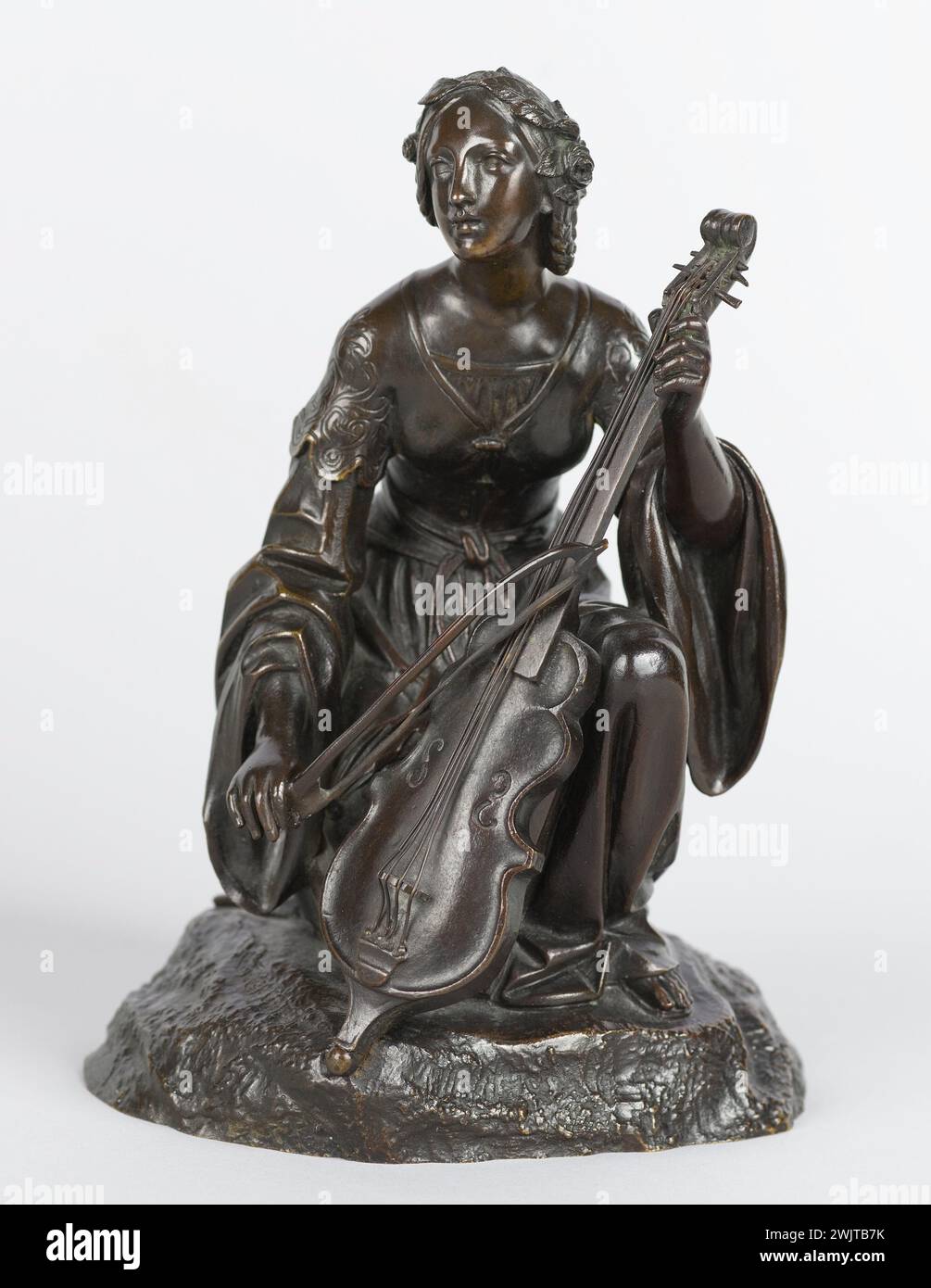 Jean-Francois Théodore Gechter (1795-1844). Saint Cécile. Bronze. Um 1840. Paris, Museum des romantischen Lebens. 77177-5 Musikinstrument, Märtyrer, römisch, heilig, Statue, jungfrau Stockfoto