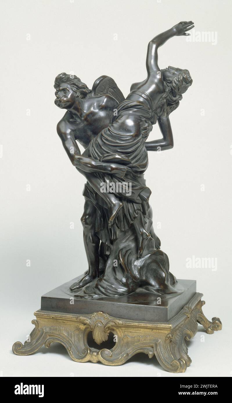 Entfernung von Orithye durch Borée, 18. Jahrhundert. Nach einem Modell von Louis-Simon Boizot für die Manufaktur de Sèvres, 1786. Ronde-Bosse. Bronzegruppe. Museum der Schönen Künste der Stadt Paris, Petit Palais. 28845-5 Entfernen, Entfernen, Herstellen von Sevres, griechischer mythologischer Charakter, Personifikation des Nordwindes, 18. 18. 18. 18. 18. 18. 18. 18. 18 18. Jahrhundert, Mythologie Stockfoto