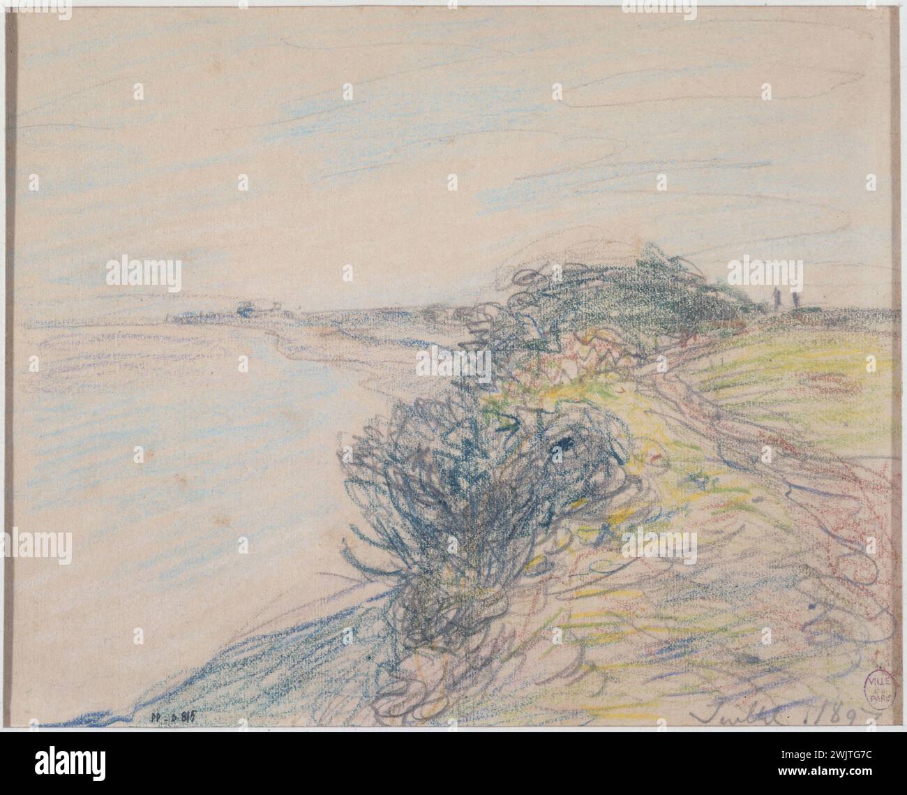 Alfred Sisley (1839-1899). „Marine“, 1897. Museum der Schönen Künste der Stadt Paris, Petit Palais. 37080-2 Zeichnung, Marine, Meer, Strand Stockfoto