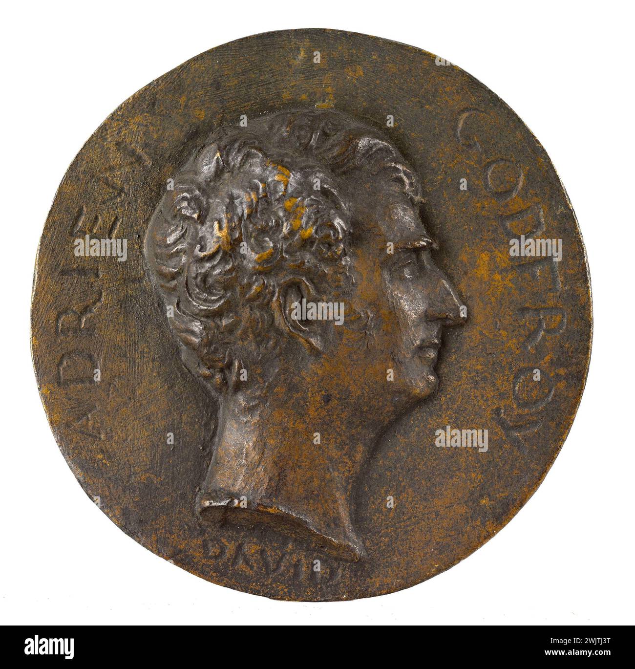 David d'Angers (1788-1856). Porträt von Adrien-Pierre-Francois Godfroy (1777-1855), französischer Kupferstecher. Bronze, Sandgusseisen. XIX. Arr. Paris, Carnavalet Museum. 58286-18 Bronze, Sandgusseisen, französischer Graveur, Profil, Porträt Stockfoto